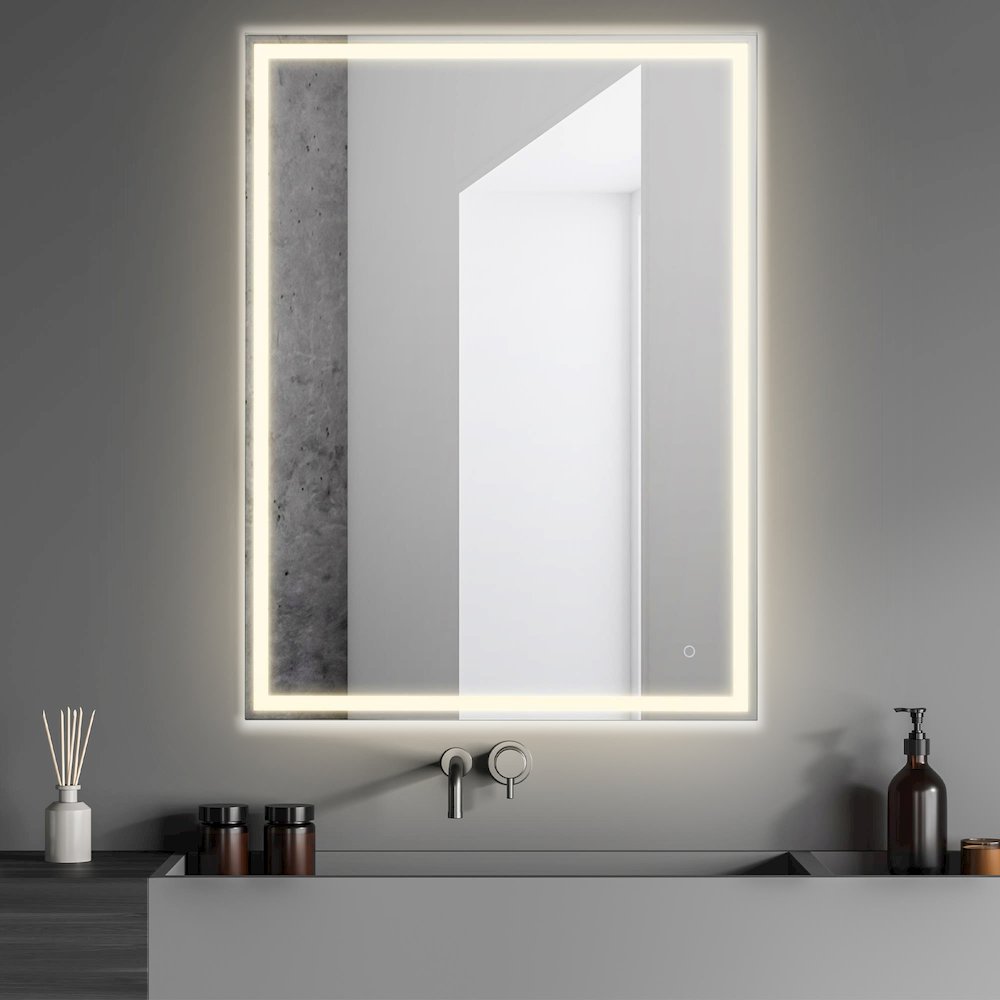 Anti-Fog Aluminum Frontback Lit Tri Color Led Bathroom Vanity Mirror. Picture 4