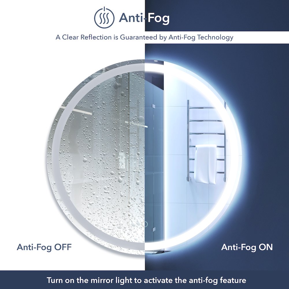 Anti-Fog Aluminum Frontback Lit Tri Color Led Bathroom Vanity Mirror. Picture 10