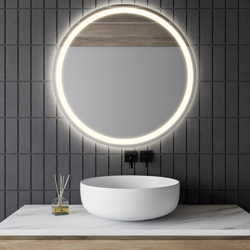 Anti-Fog Aluminum Frontback Lit Tri Color Led Bathroom Vanity Mirror. Picture 4