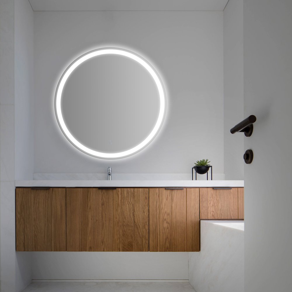 Anti-Fog Aluminum Frontback Lit Tri Color Led Bathroom Vanity Mirror. Picture 5