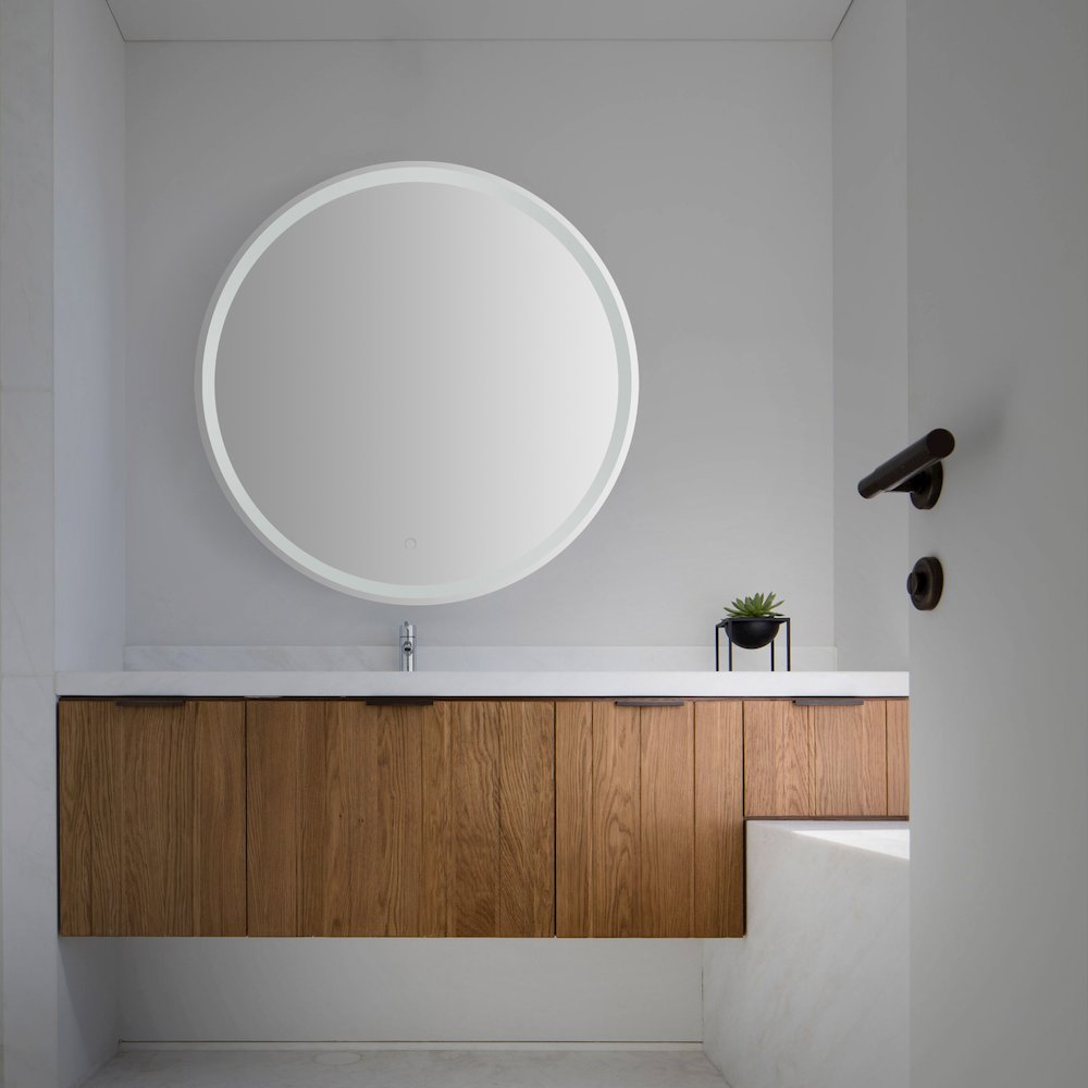 Antifog Front/Back-Lit Tri-Color Wall Bathroom Vanity Mirror. Picture 2