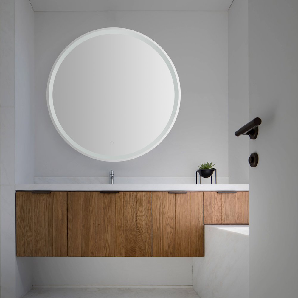 Antifog Front/Back-Lit Tri-Color Wall Bathroom Vanity Mirror. Picture 2