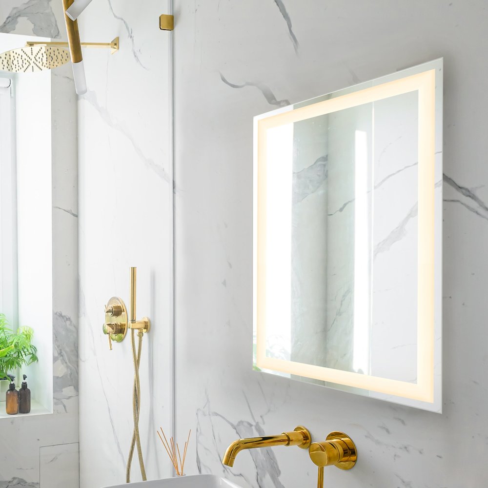 Anti-Fog Aluminum Front Lit Tri Color Led Bathroom Vanity Mirror. Picture 7