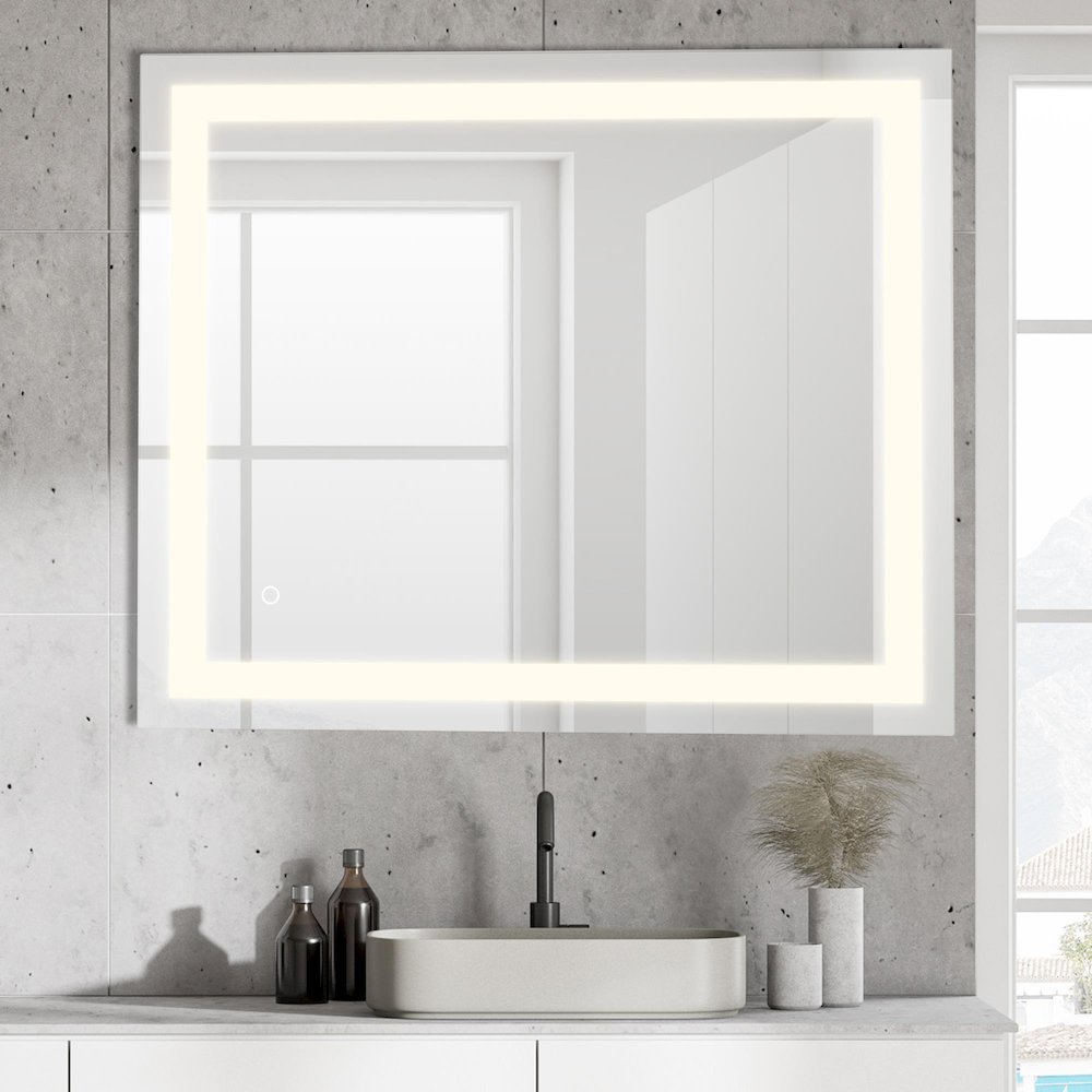 Anti-Fog Aluminum Front Lit Tri Color Led Bathroom Vanity Mirror. Picture 4