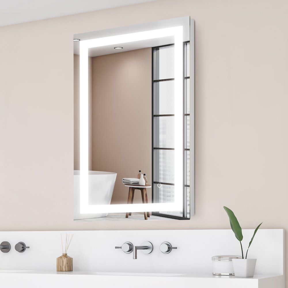 Anti-Fog Aluminum Front Lit Tri Color Led Bathroom Vanity Mirror. Picture 9