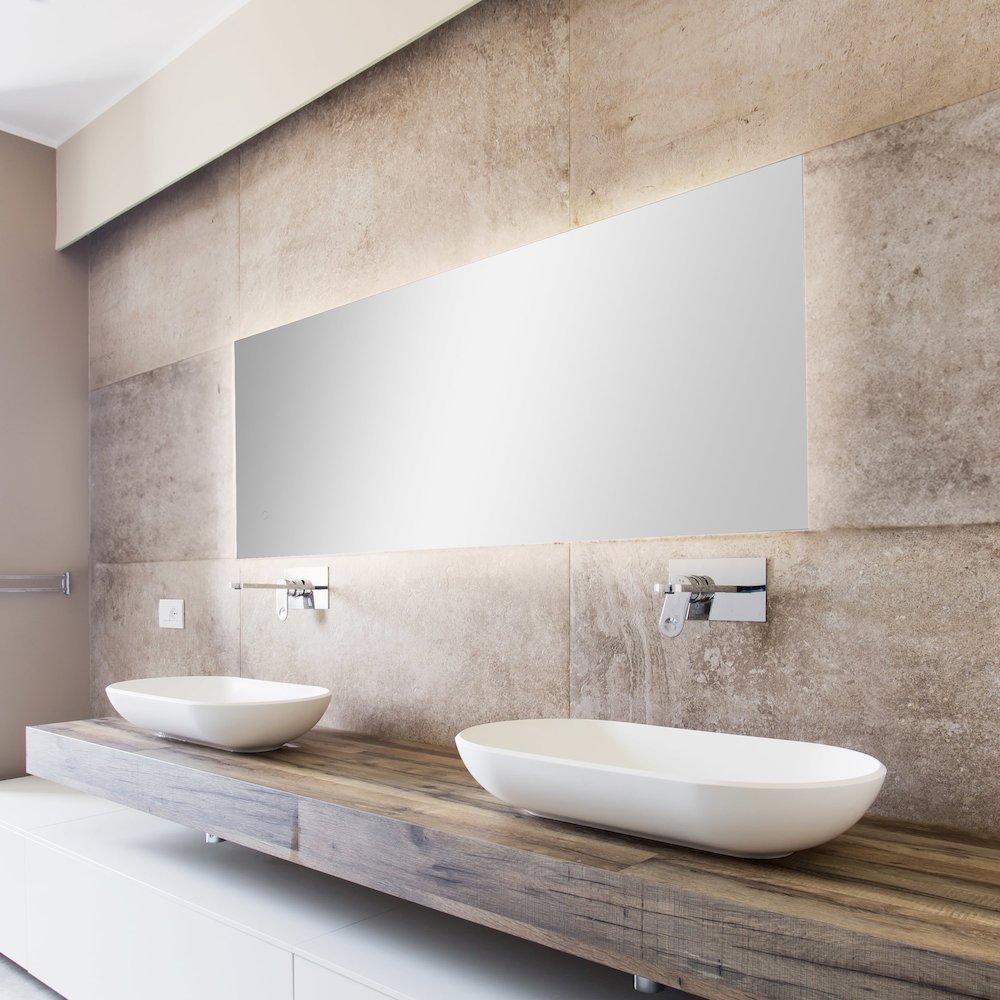 Anti-Fog Aluminum Back Lit Tri Color Led Bathroom Vanity Mirror. Picture 8