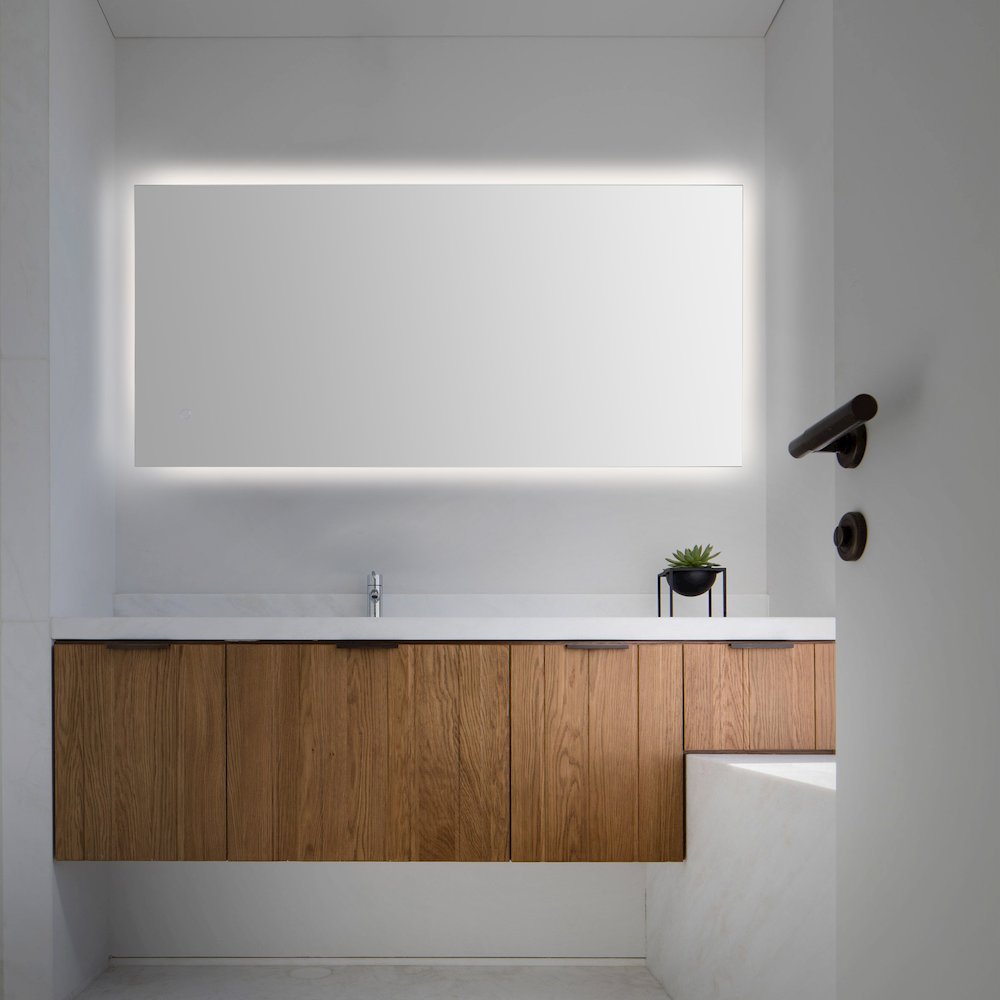 Anti-Fog Aluminum Back Lit Tri Color Led Bathroom Vanity Mirror. Picture 5