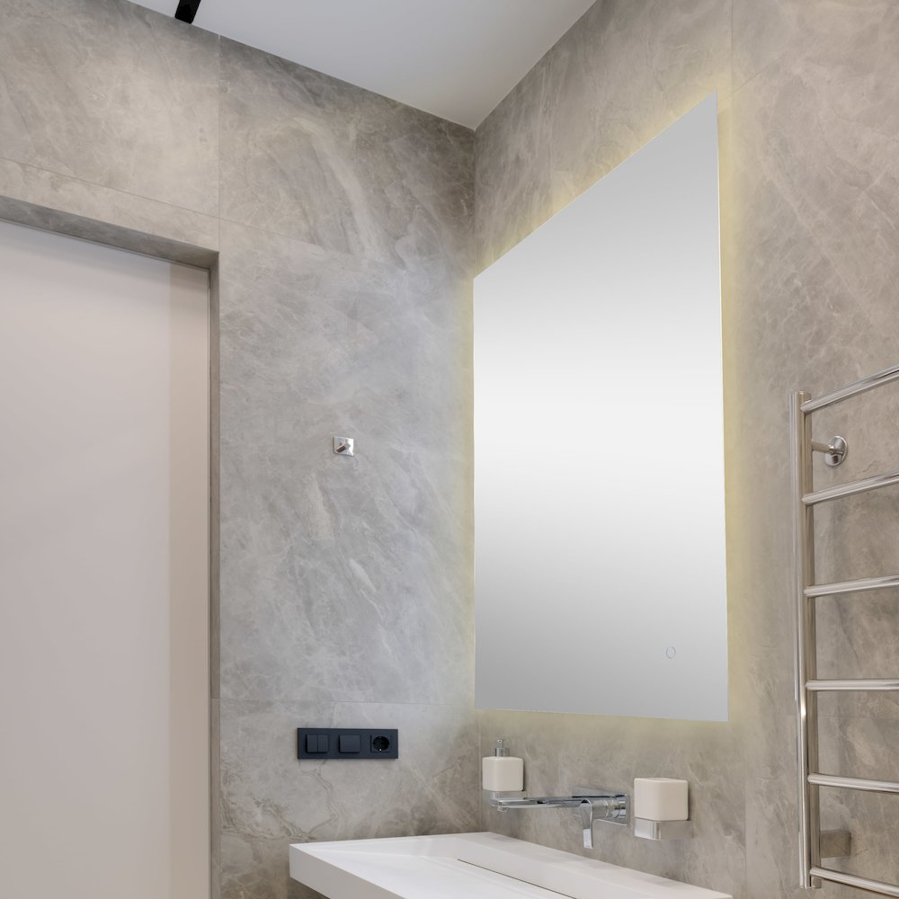 Anti-Fog Aluminum Back Lit Tri Color Led Bathroom Vanity Mirror. Picture 7