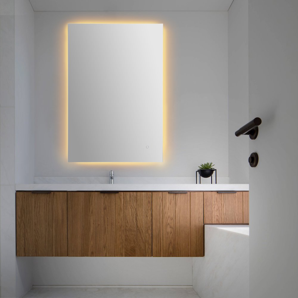 Anti-Fog Aluminum Back Lit Tri Color Led Bathroom Vanity Mirror. Picture 5