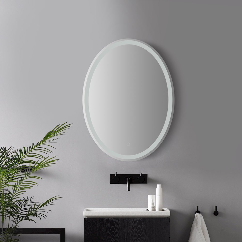 Antifog Front/Back-Lit Tri-Color Bathroom Vanity Mirror. Picture 2