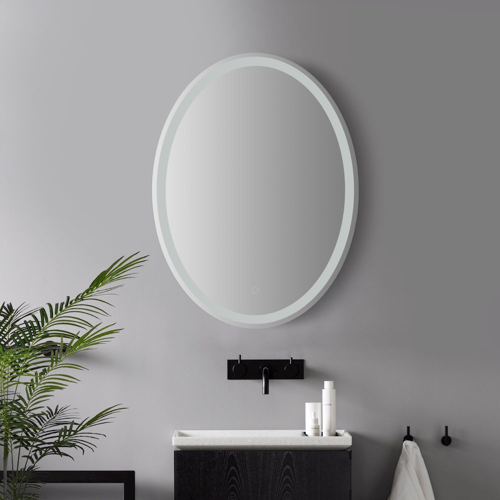 Antifog Front/Back-Lit Tri-Color Bathroom Vanity Mirror. Picture 2