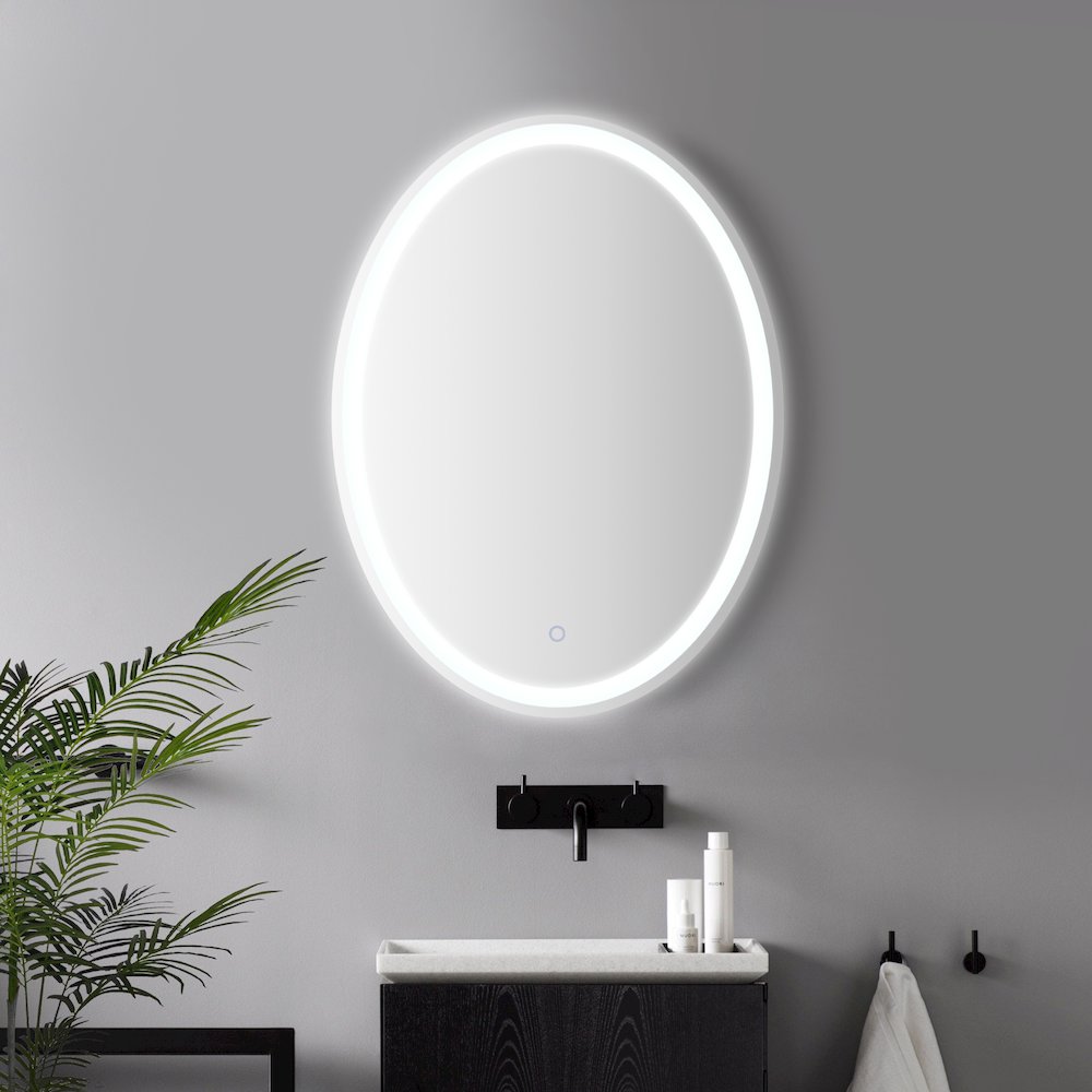 Antifog Front/Back-Lit Tri-Color Bathroom Vanity Mirror. Picture 1