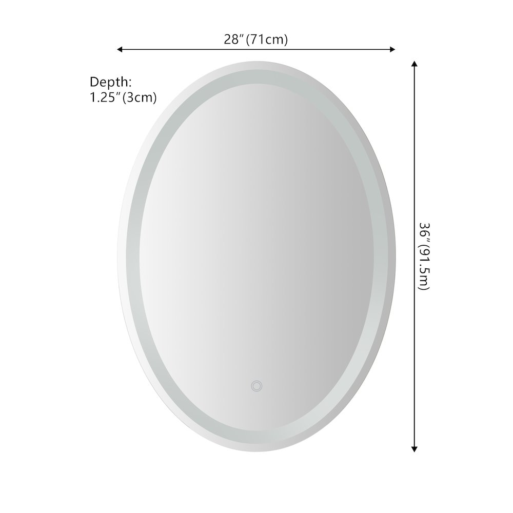 Antifog Front/Back-Lit Tri-Color Bathroom Vanity Mirror. Picture 8