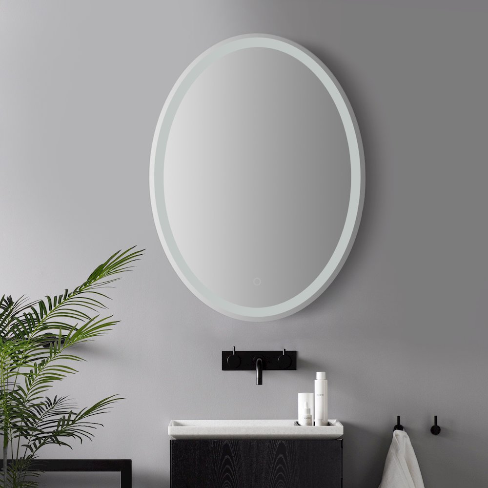 Antifog Front/Back-Lit Tri-Color Bathroom Vanity Mirror. Picture 2