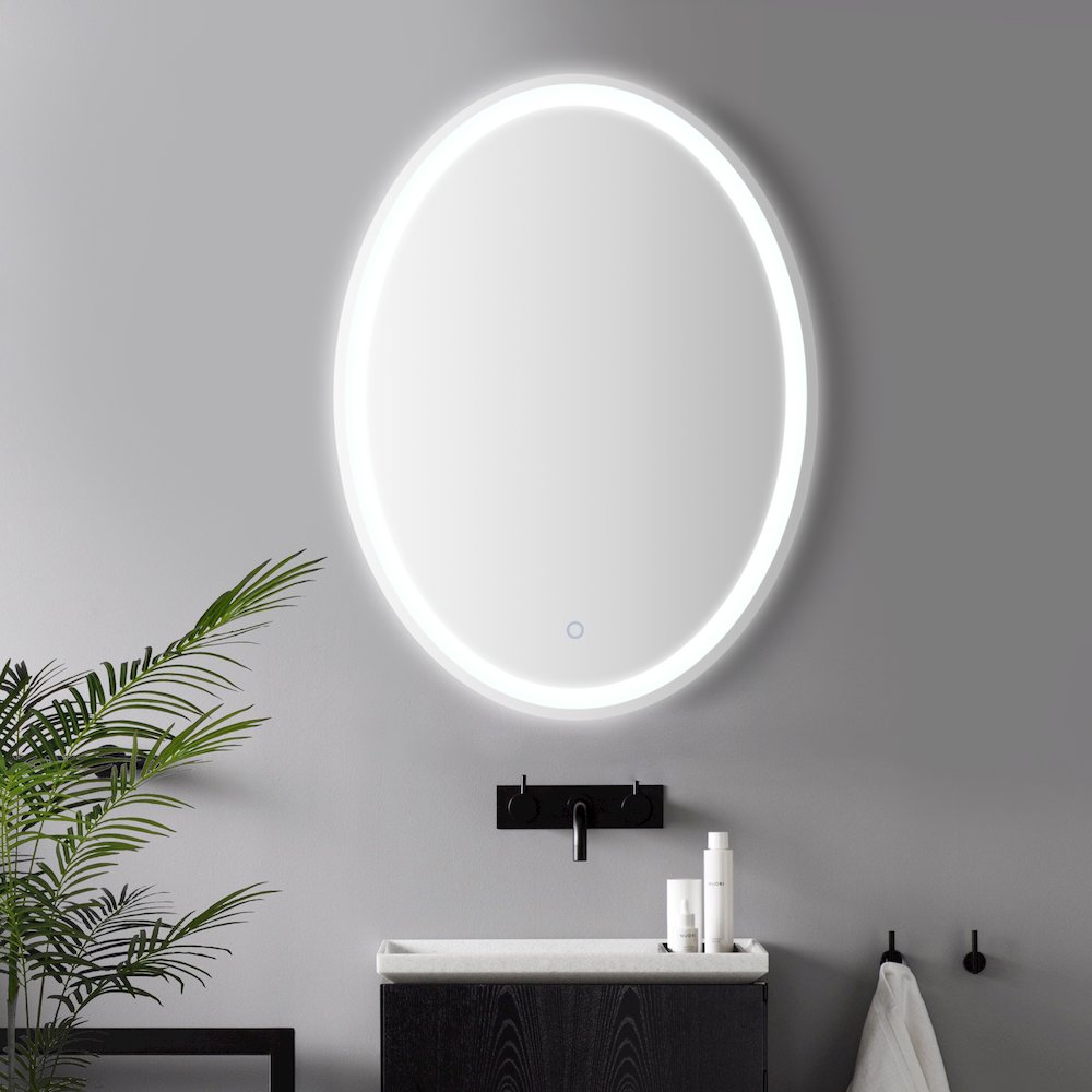 Antifog Front/Back-Lit Tri-Color Bathroom Vanity Mirror. Picture 1