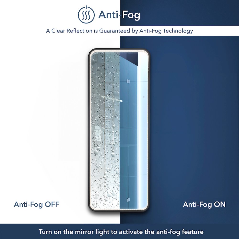 Metal Framed Antifog Front-Lit Tri-Color Wall Or Floor Full-Length Mirror. Picture 5