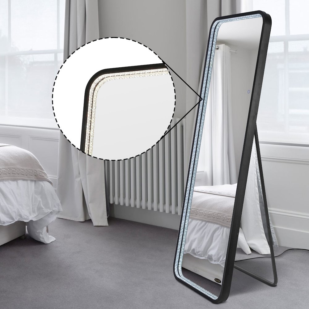 Metal Framed Antifog Front-Lit Tri-Color Wall Or Floor Full-Length Mirror. Picture 3