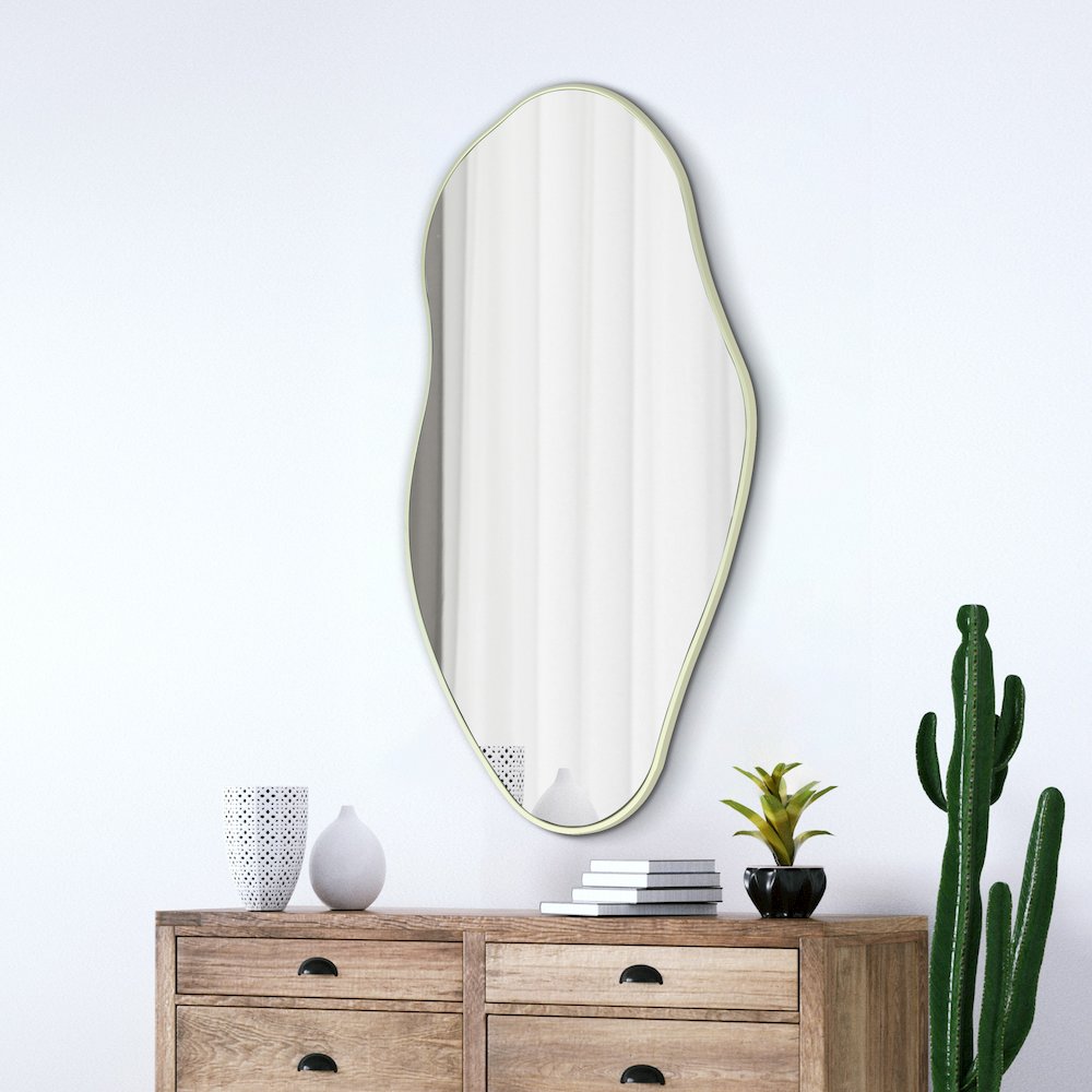 Everly Large Irregular Framed Decorative Wall Mirror. Picture 2