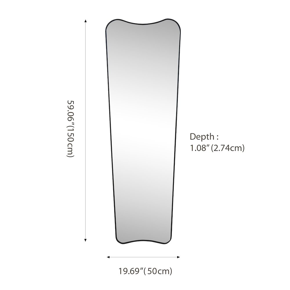 Alfie Large Rectangular Metal Framed Wall Mounted Full-Length Mirror. Picture 1