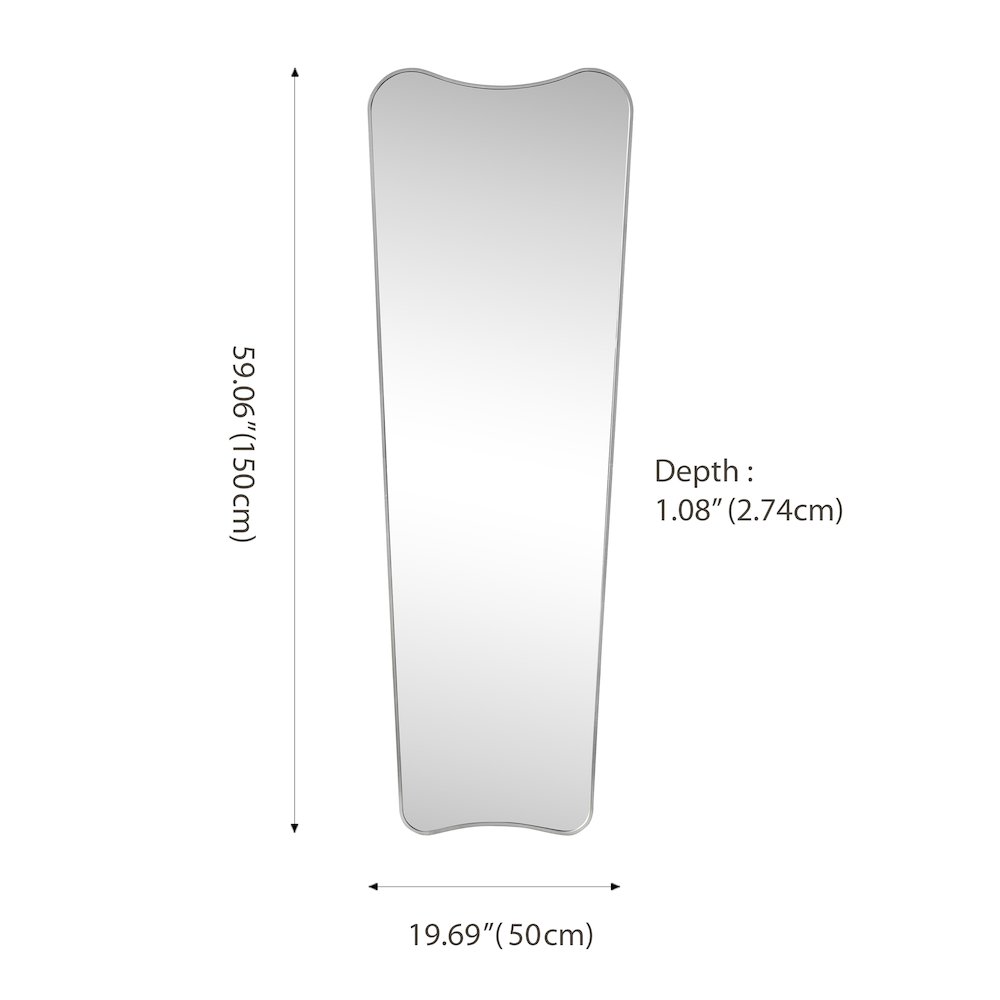 Alfie Large Rectangular Metal Framed Wall Mounted Full-Length Mirror. Picture 1