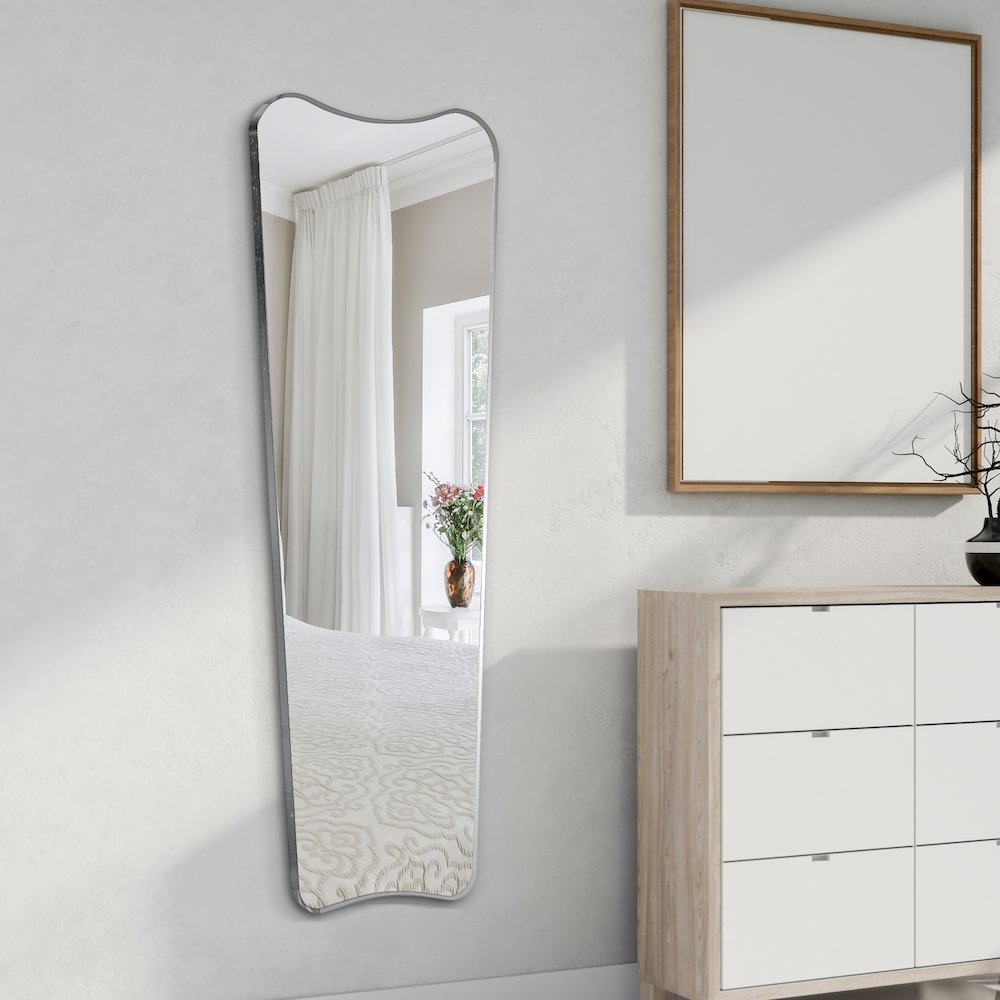 Alfie Large Rectangular Metal Framed Wall Mounted Full-Length Mirror. Picture 2