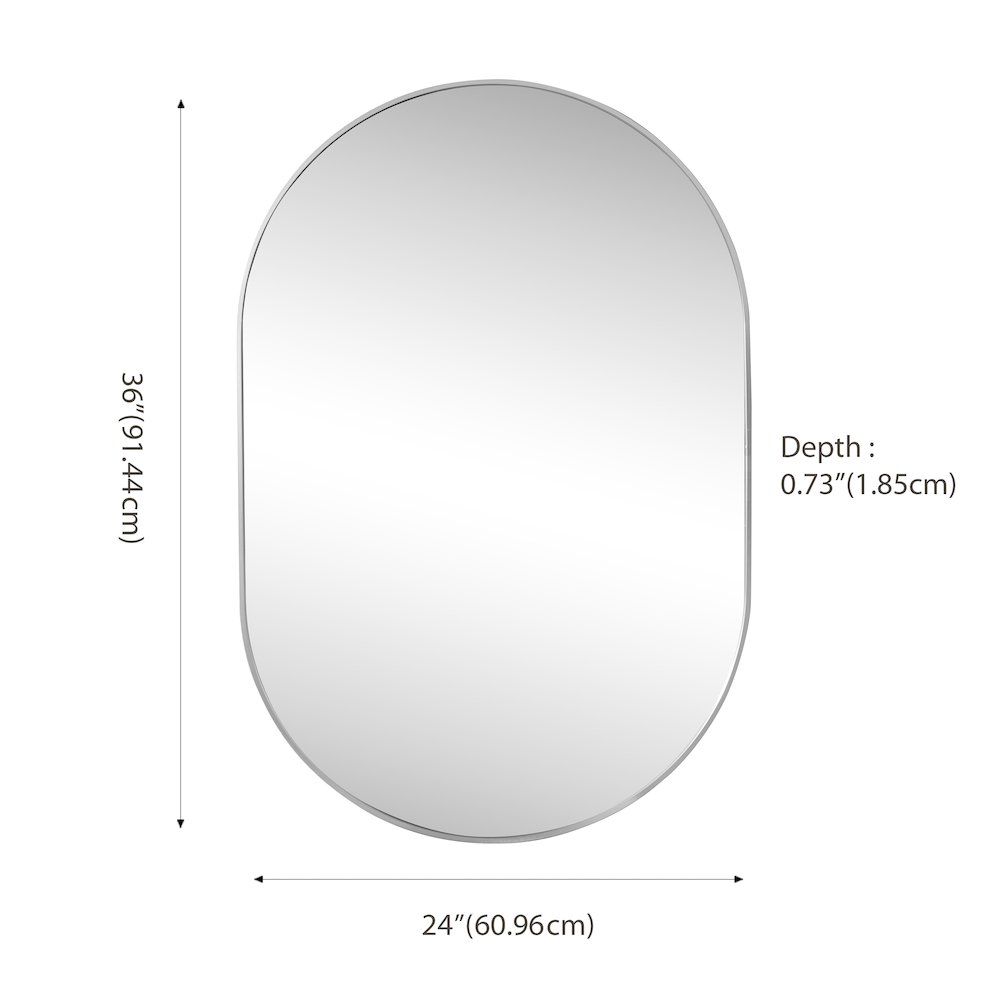 Milly Medium Oval Metal Framed Wall Mirror. Picture 1