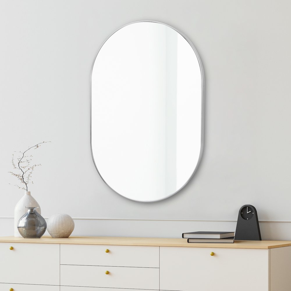 Milly Medium Oval Metal Framed Wall Mirror. Picture 2