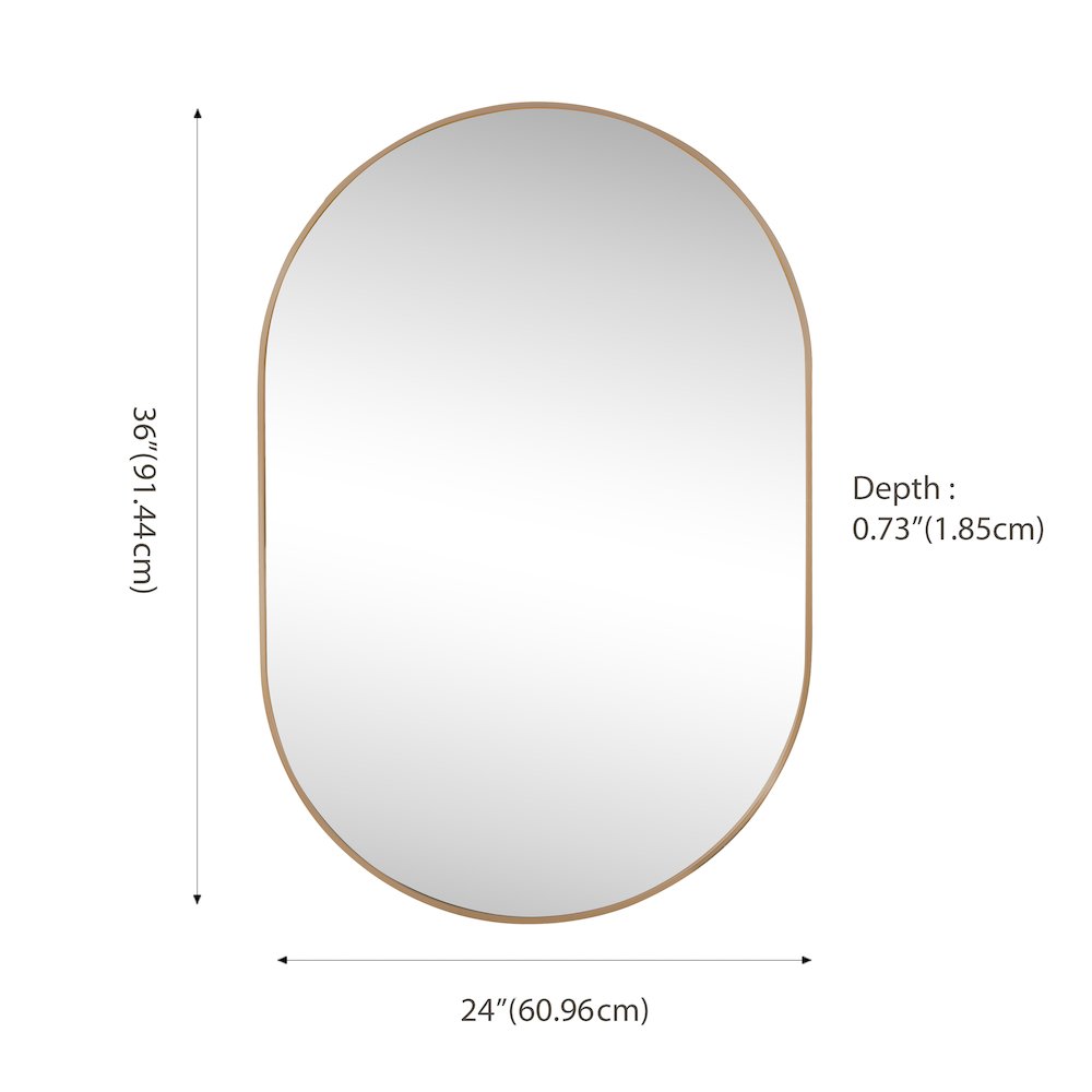 Milly Medium Oval Metal Framed Wall Mirror. Picture 1