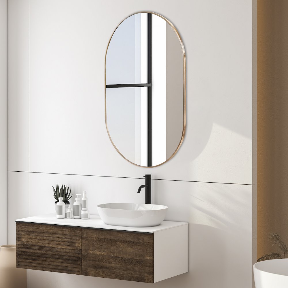 Milly Medium Oval Metal Framed Wall Mirror. Picture 2