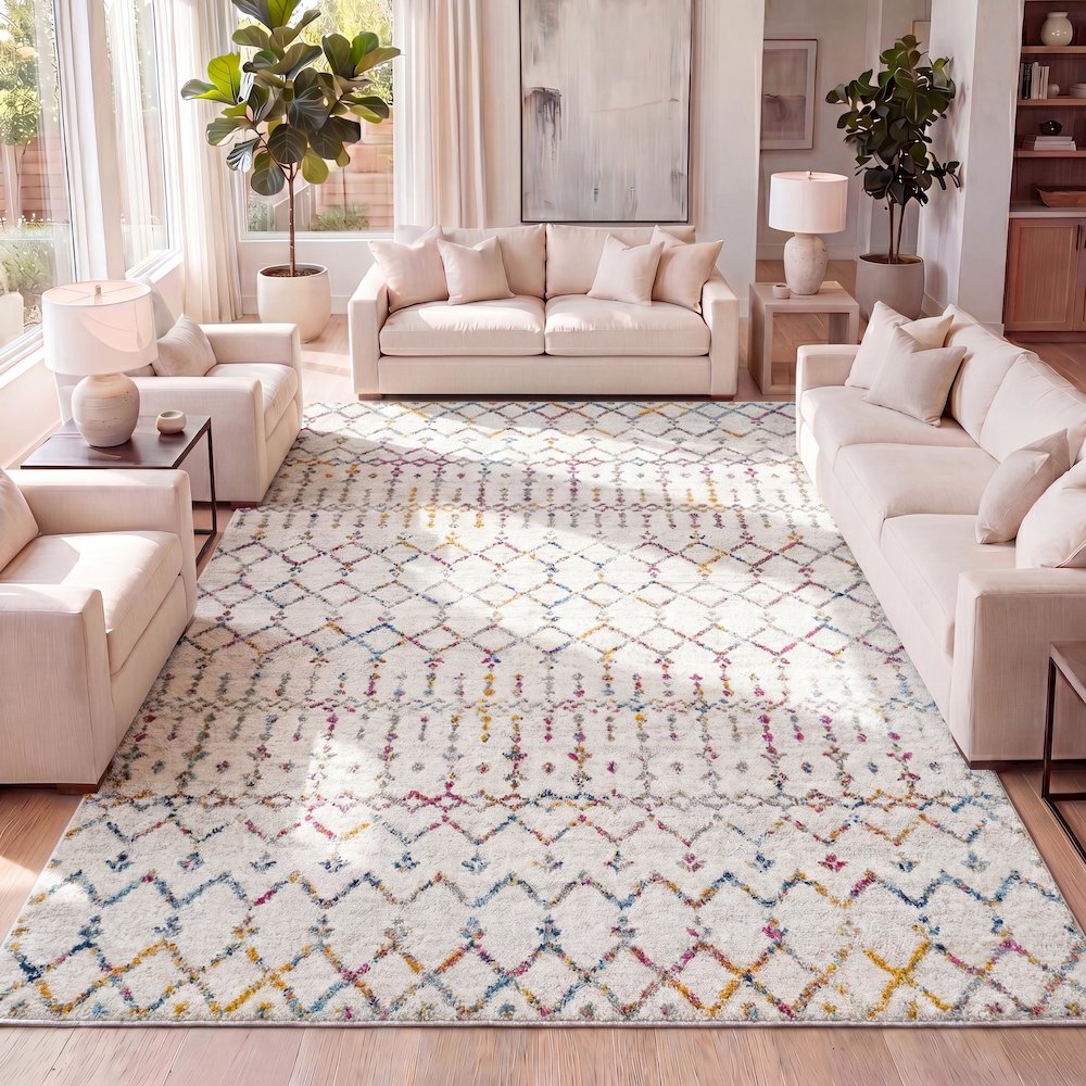 Moroccan Hype Boho Vintage Diamond Area Rug. Picture 14