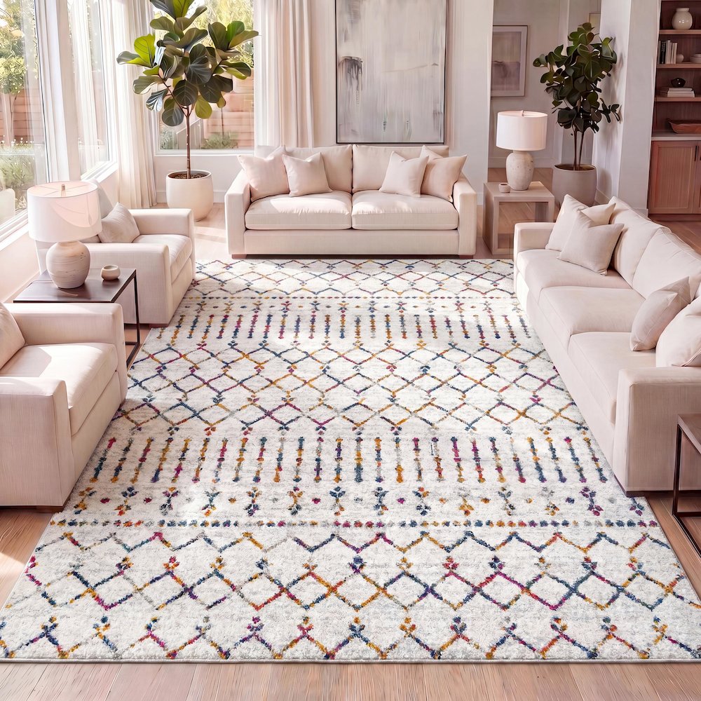 Moroccan Hype Boho Vintage Diamond Area Rug. Picture 13