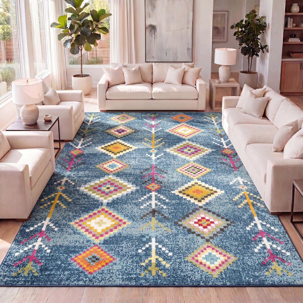 Tribal Love Geometric Area Rug. Picture 10
