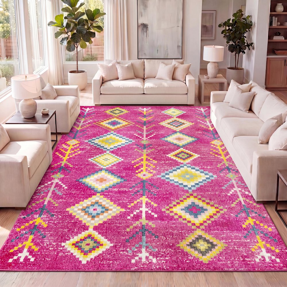 Tribal Love Geometric Area Rug. Picture 11