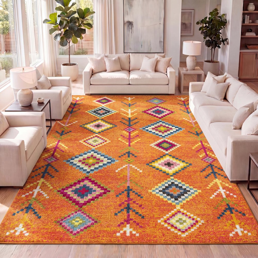 Tribal Love Geometric Area Rug. Picture 11