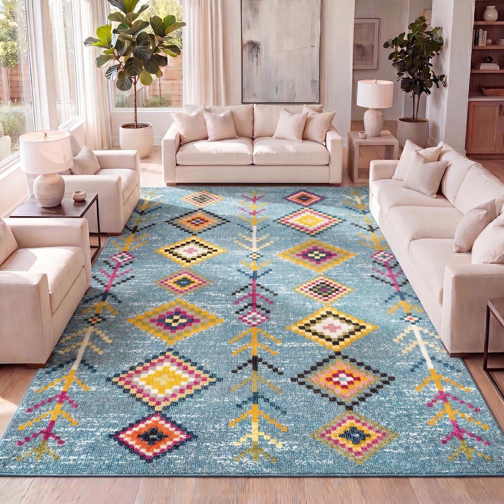 Tribal Love Geometric Area Rug. Picture 11