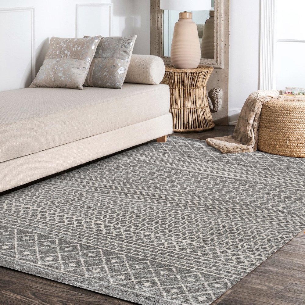Arta Moroccan Vintage Geometric Rug Area Rug. Picture 10