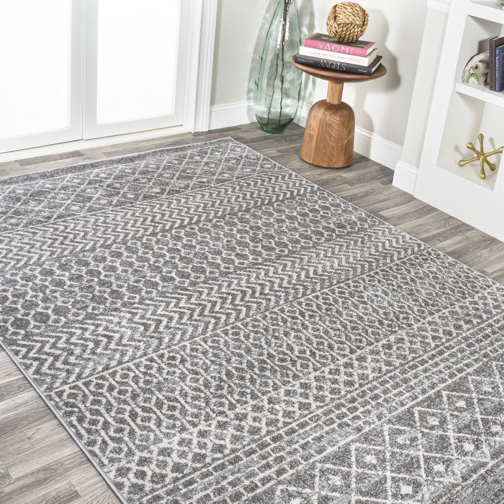 Arta Moroccan Vintage Geometric Rug Area Rug. Picture 4