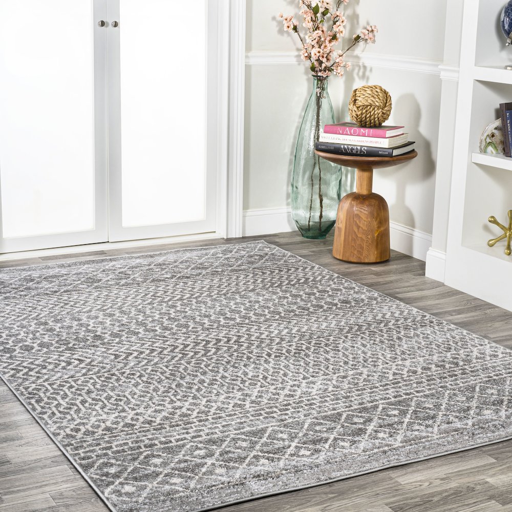 Arta Moroccan Vintage Geometric Rug Area Rug. Picture 5