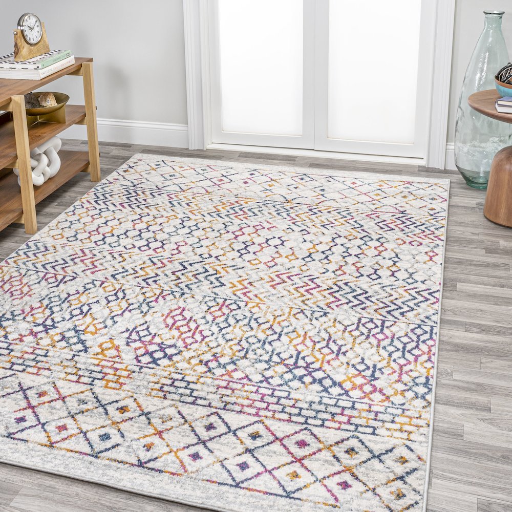 Arta Moroccan Vintage Geometric Rug Area Rug. Picture 2