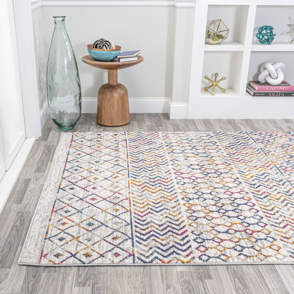 Arta Moroccan Vintage Geometric Rug Area Rug. Picture 3