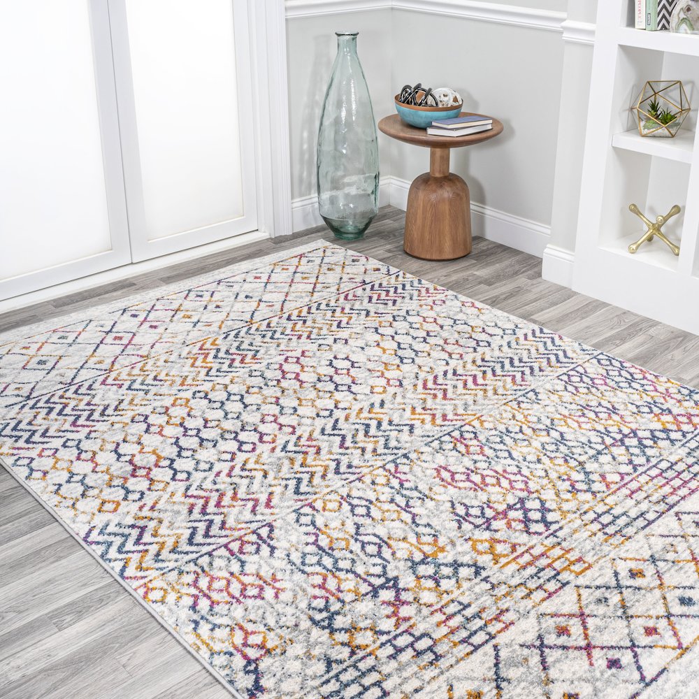 Arta Moroccan Vintage Geometric Rug Area Rug. Picture 4