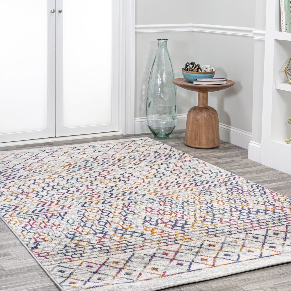 Arta Moroccan Vintage Geometric Rug Area Rug. Picture 5