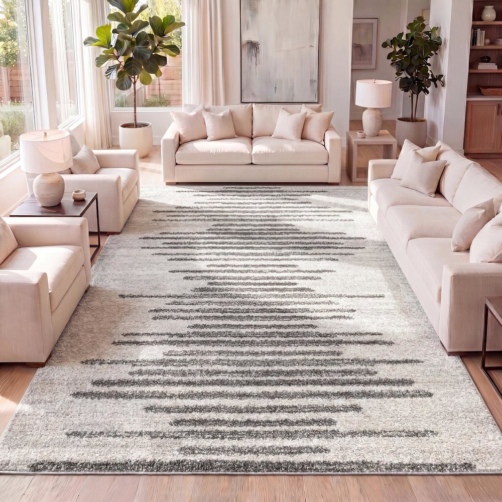 Aya Berber Stripe Geometric Area Rug. Picture 12