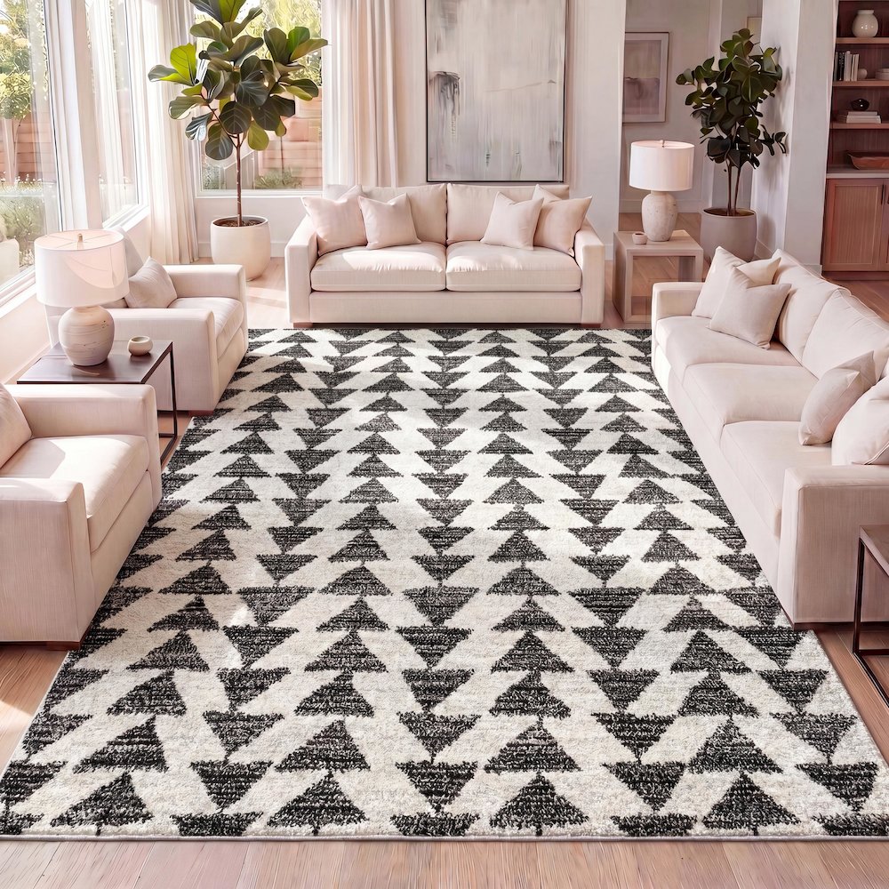 Aisha Moroccan Triangle Geometric Area Rug. Picture 12