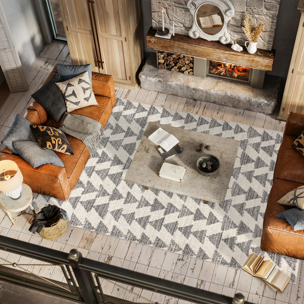 Aisha Moroccan Triangle Geometric Area Rug. Picture 5