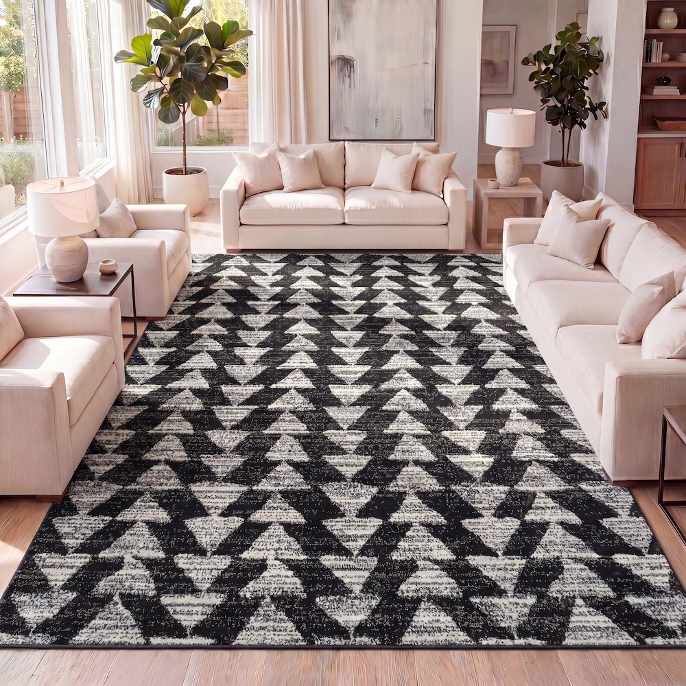 Aisha Moroccan Triangle Geometric Area Rug. Picture 9