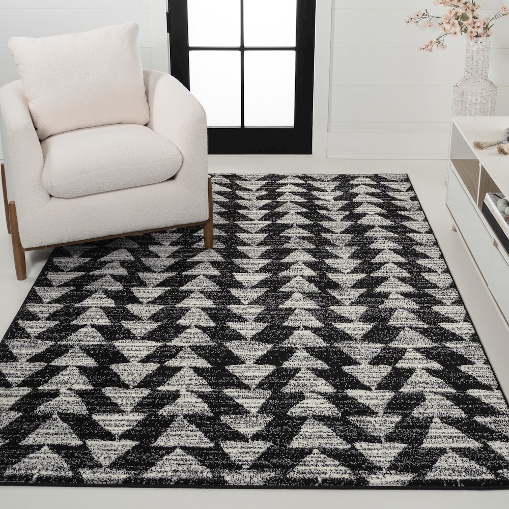 Aisha Moroccan Triangle Geometric Area Rug. Picture 2