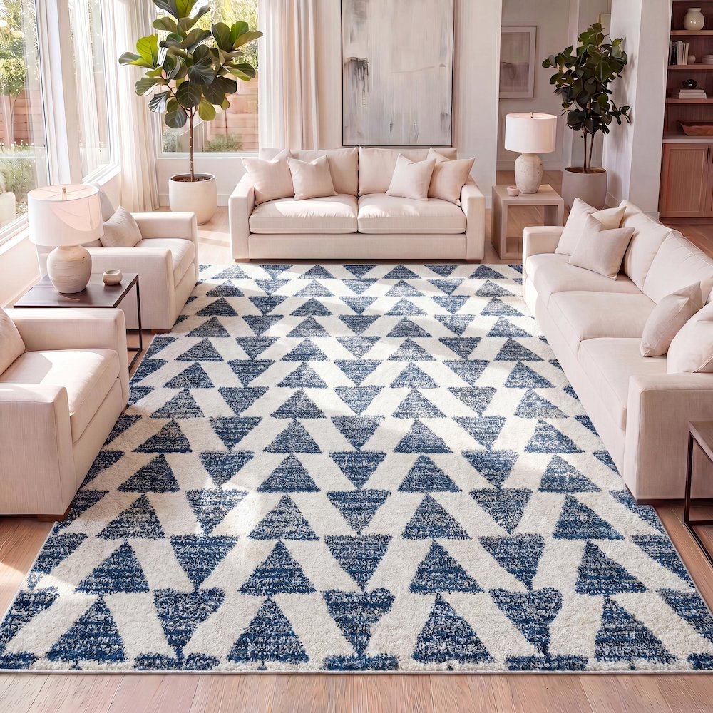 Aisha Moroccan Triangle Geometric Area Rug. Picture 9