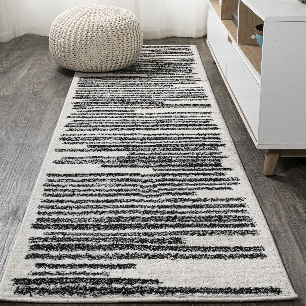 Khalil Modern Berber Stripe Area Rug. Picture 2