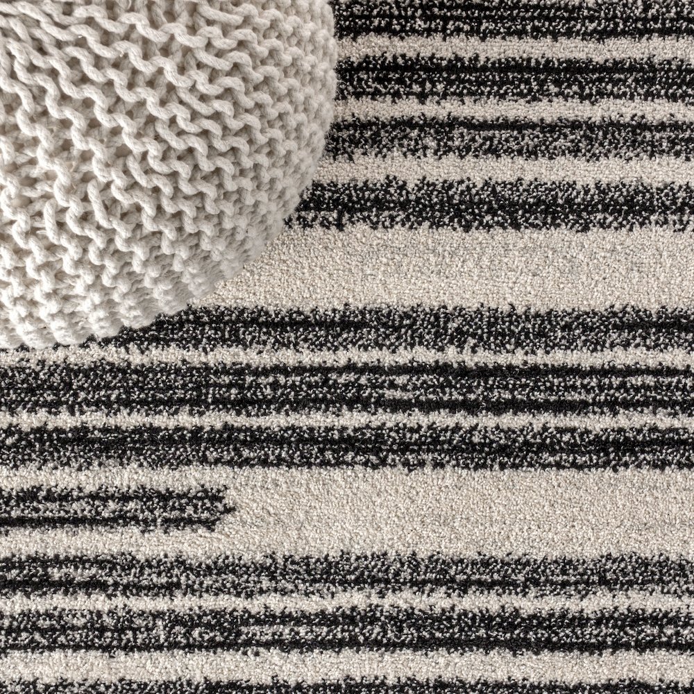 Khalil Modern Berber Stripe Area Rug. Picture 4